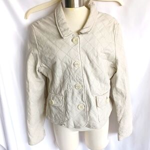 Wilson’s Leather White Quilted Jacket, XL, Fits Like Medium. 22"PTP, 20"L